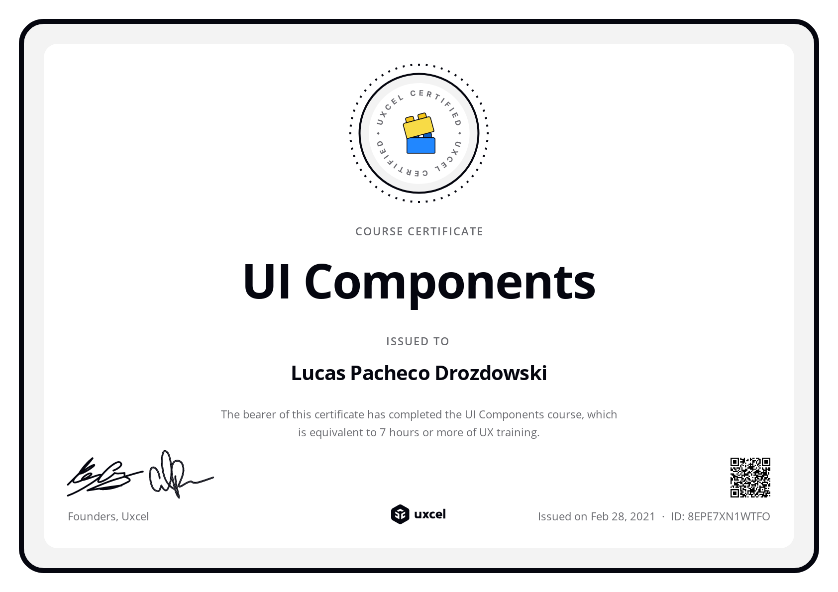 Lucas Pacheco Drozdowski's certificate